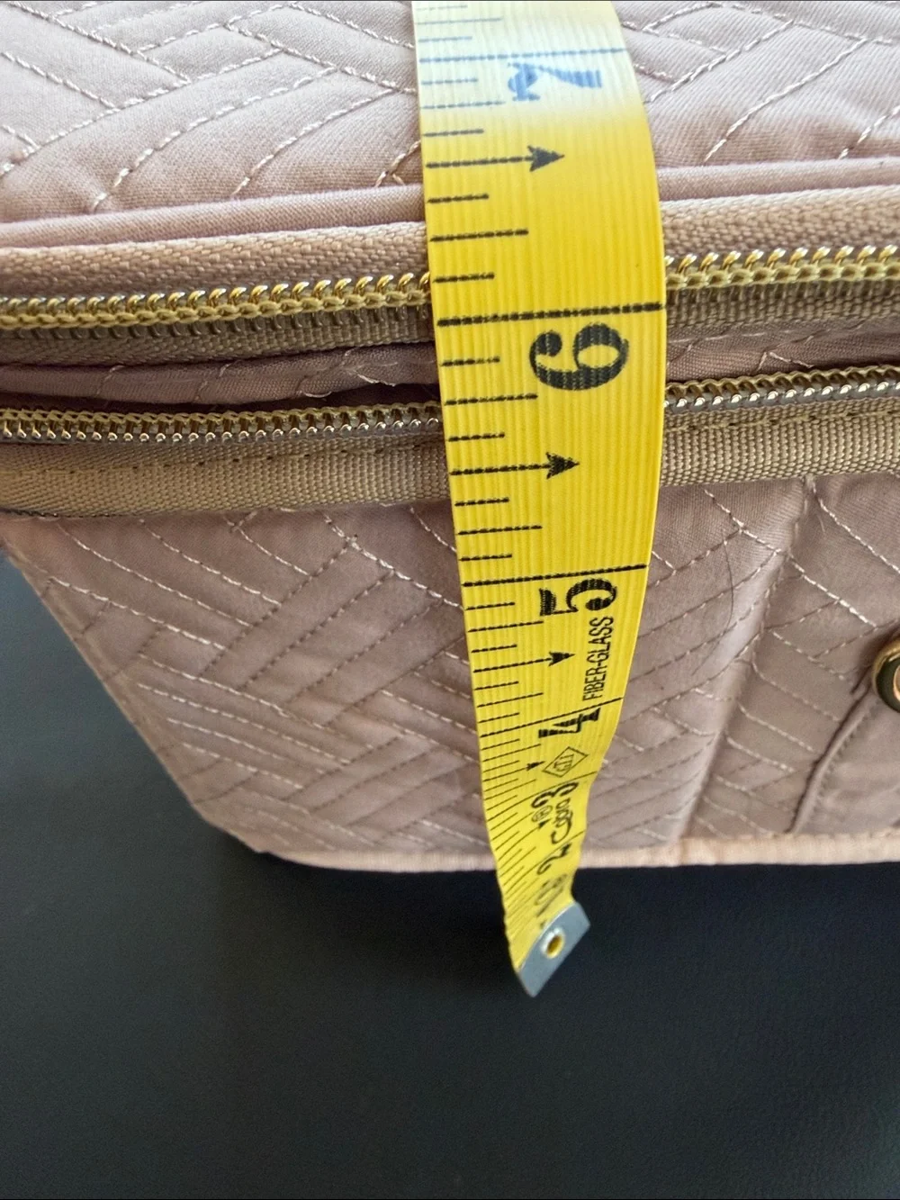 BAGSMART Quilted Travel Makeup Train Case Organizer Blush Pink NWT